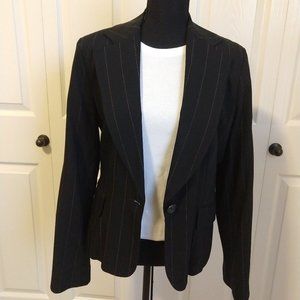 Banana Republic black pinstriped blazer.  Size 12